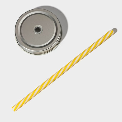 Банка с крышкой и трубочкой «Комикс», 450 мл, 10×7.5×13 см