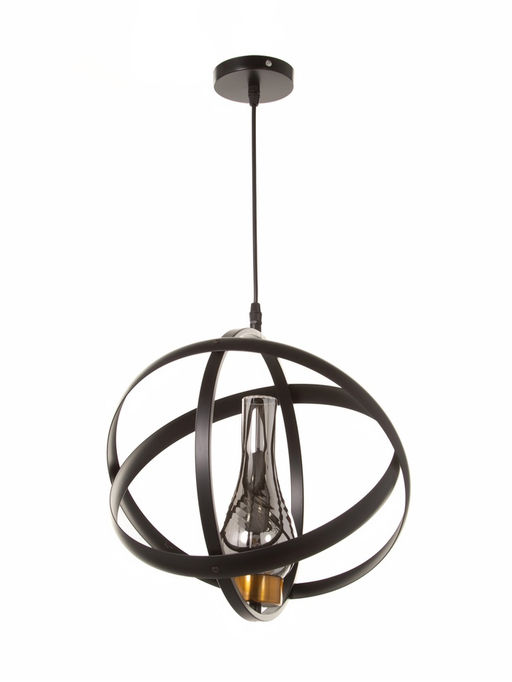 Светильник «Орбиталь» 1×40 Вт, Е27, 33×33×33(+100)см, чёрный/бронза/хром