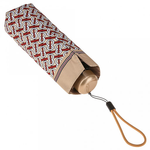 Зонт-мини механический Орнамент ткань эпонж (полиэстер) + черное УФ-покрытие, 6 лучей, д/купола 90см, 5 сложений, 17см в сложенном виде, механизм против ветра, пластмассовая ручка, цвет ванильный, 225гр (Китай) - Домашняя Мода фото 8