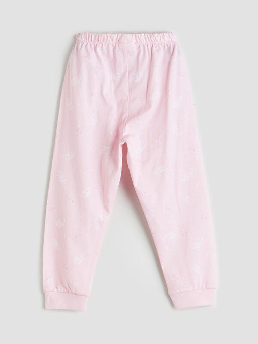 Beli Lastikli Bask?l? K?z ?ocuk Pijama Alt