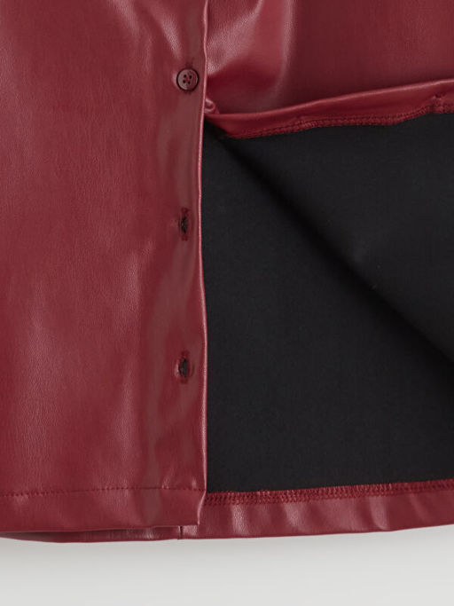 Fiyonk Detayl? Deri G?r?n?ml? K?z ?ocuk Elbise ve K?lotlu ?orap