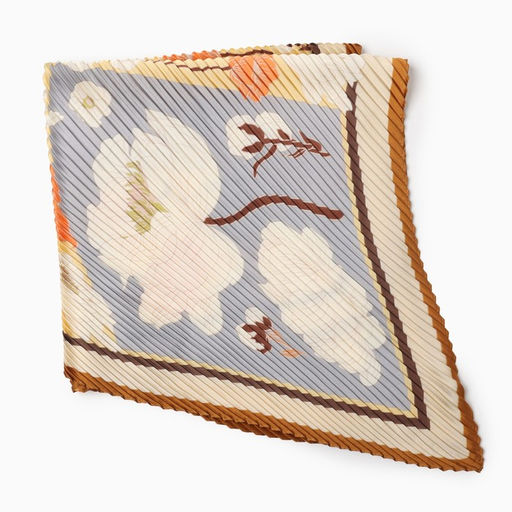 Платок женский плиссированный MINAKU, 70×70 см, коричневый