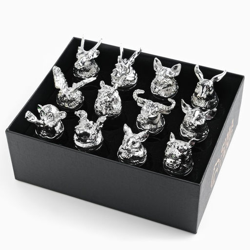 Набор рюмок-перевёртышей подарочный «Лучшему мужчине», 30 мл, 12 шт., металл, стекло, серебристый