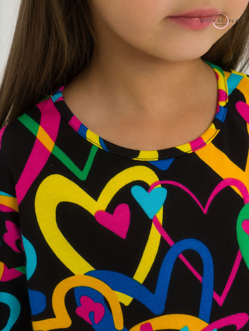 Костюм Мун яркие сердца-черный - Sovalina фото 32
