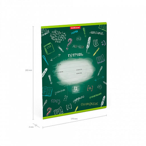 Цена за 10 шт. Тетрадь школьная ученическая ErichKrause К доске!, 12 листов, линейка (в плёнке по 10 шт.) фото 9