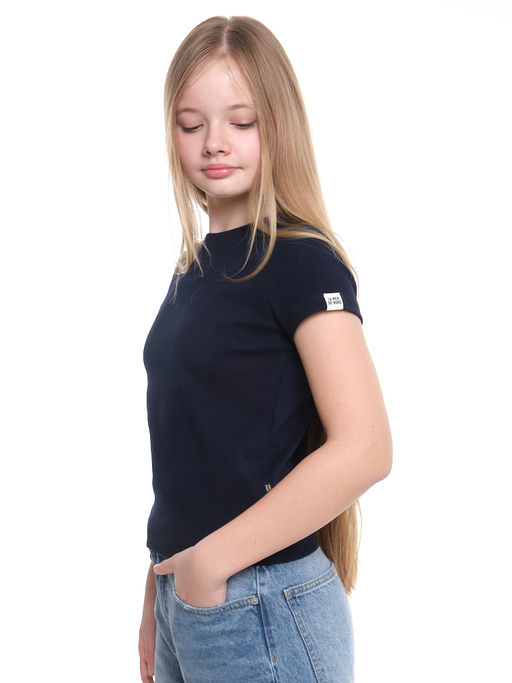 Футболка в рубчик 22-0210 синий