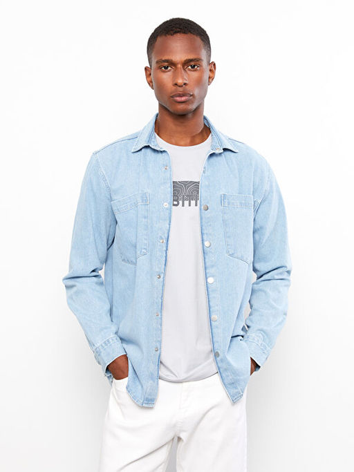 Standart Kal?p Erkek Jean Ceket