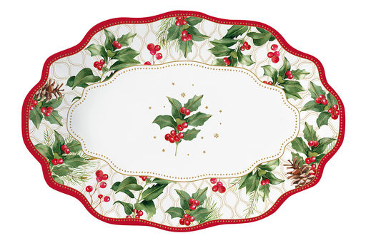 Блюдо овальное Рождественские ягоды, 24,5 х 17 см - Easy life фото 2