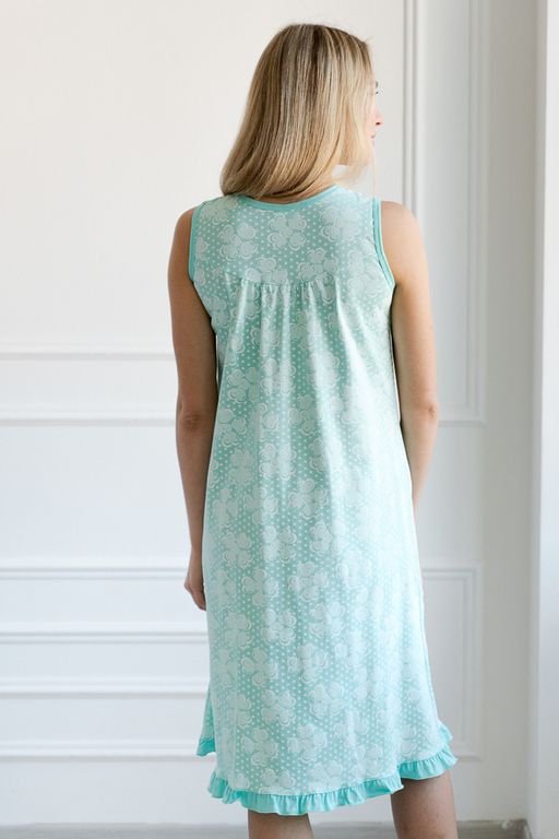 Ночная сорочка из кулирки Василиса зеленый - Амадэль фото 6