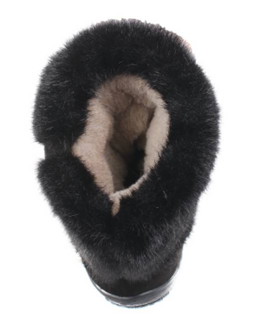 Унты женские на литой подошве. Черные. Мех норка черная. Короткие. - Roshva фото 6