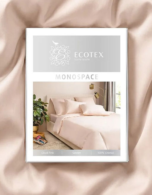 Постельное белье Моноспейс 1,5сп + 2 наволочки, пудровый - Ecotex фото 12