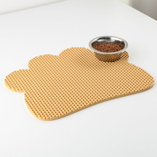 Коврик под миску и лоток Лапка, бежевый, 33,3х42,5 см - Пушистое счастье фото 5