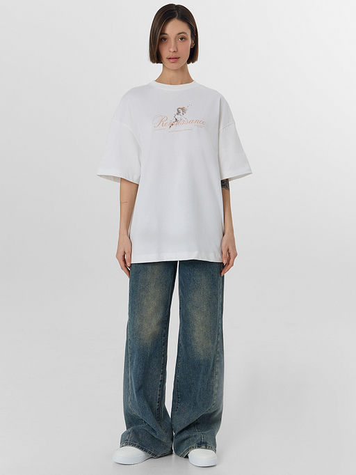 Футболка женская оверсайз белая