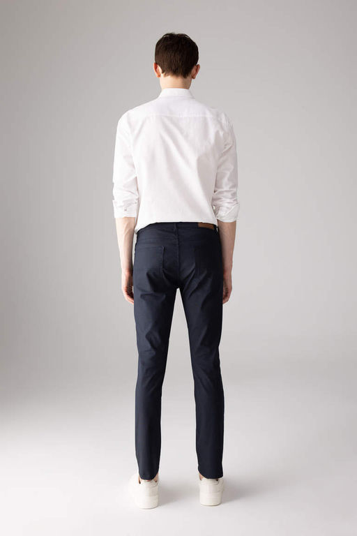 Брюки-чиносы узкого кроя из парусины - Defacto фото 6