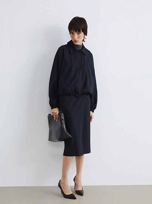 ?izgili Oversize Kad?n G?mlek Ceket