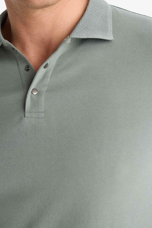 Slim Fit Dar Kesim Polo Yaka K_sa Kollu Dokulu Basic D_z Ti__rt - Defacto фото 5