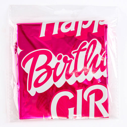 Цена за 5 шт. Воздушный шар фольгированный 18" Happy birthday, girl