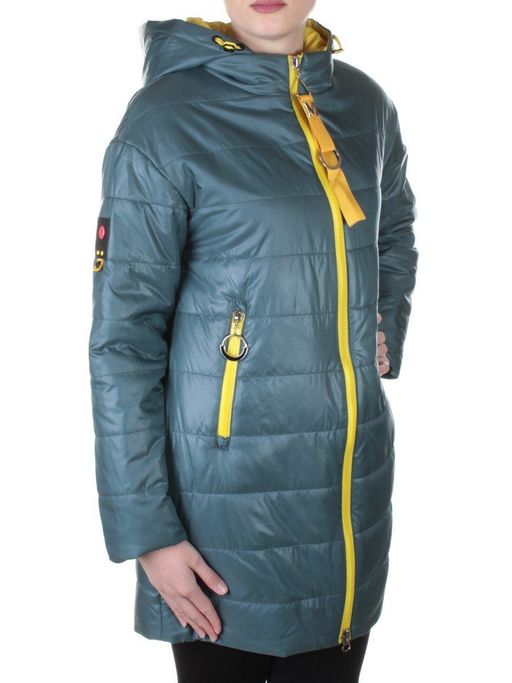 B19102 GRAY/GREEN Пальто демисезонное женское Aikesdfrs