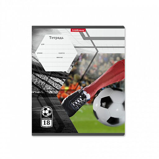 Цена за 200 шт. Тетрадь школьная ученическая ErichKrause Dribbling, 18 листов, клетка (в плёнке по 10 шт.)  фото 14