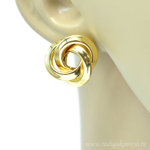 Серьги "Премиум" 21*21мм золотистые, 8г