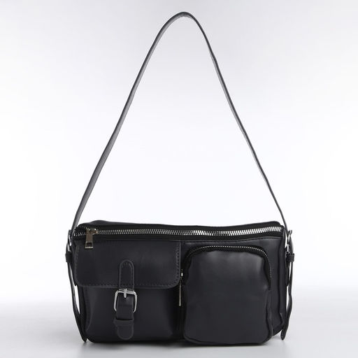 Сумка женская с карманами кожзам, графит