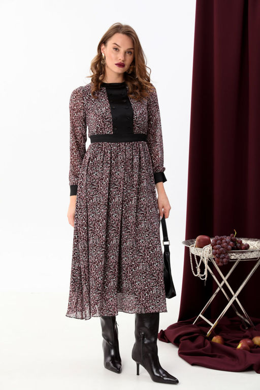 Платье NIKVA н941-1 винная абстракция