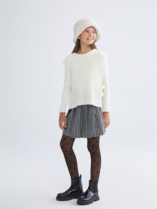 Fiyonk Detayl? K?z ?ocuk Triko S?veter