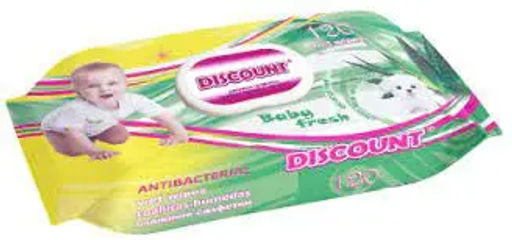 DISCOUNT Влажные салфетки (120шт) Baby fresh Aloe vera п/п клапан. 14