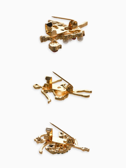 Броши "Балеринки" (набор 3шт), цвет микс в золоте