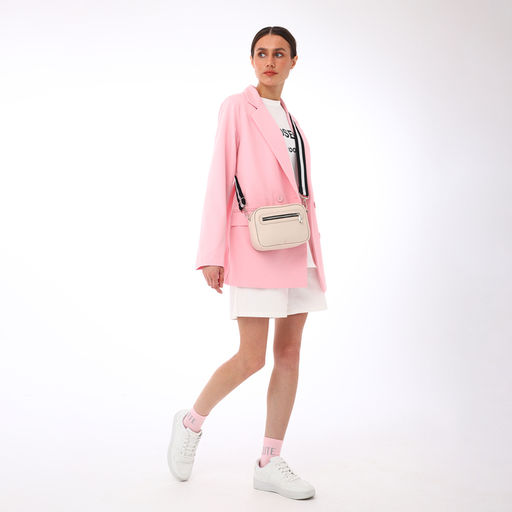 Сумка женская кросс-боди TEXTURA на молнии, 19×7×15 см, бежевая