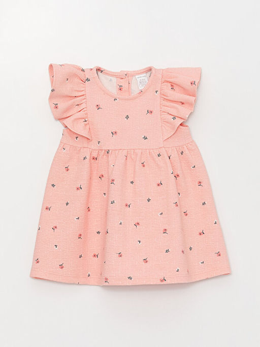 Bisiklet Yaka Desenli K?z Bebek Elbise