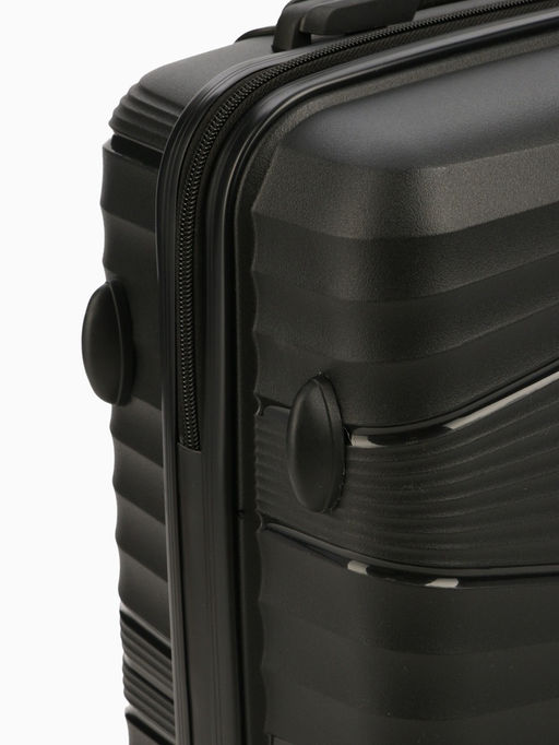 Чемодан на колёсах маленький 44 л (S), на молнии, кодовый замок, чёрный