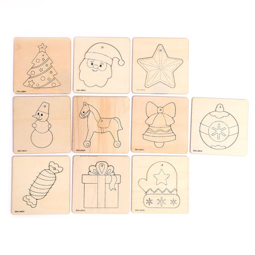 Основы для росписи и выжигания на новый год «Роспись по дереву. Ёлочные подвески», набор для творчества