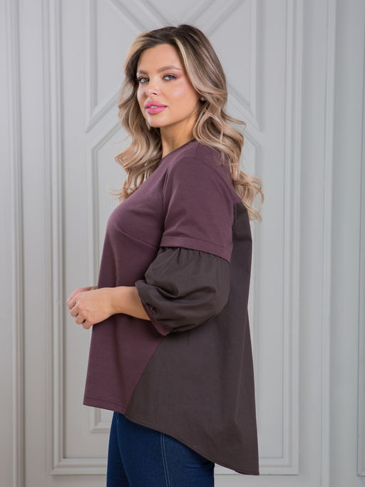 Блузка 1319 шоколадный - Novita фото 4