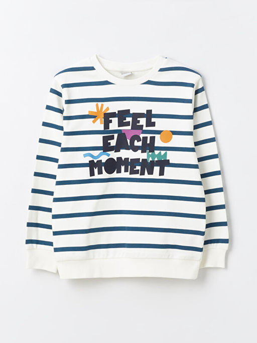 Bisiklet Yaka ?izgili Uzun Kollu Erkek ?ocuk Ti??rt