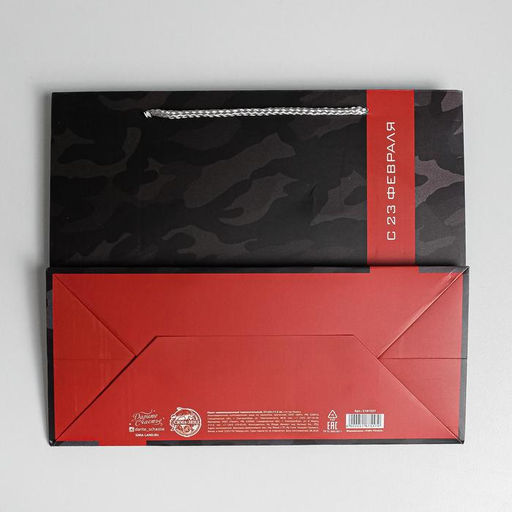 Цена за 2 шт. Пакет подарочный ламинированный, упаковка, «С 23 февраля», ML 27×23×11.5 см