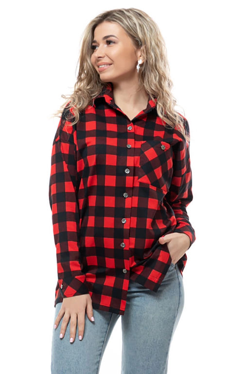 Туника женская, цвет черный красный