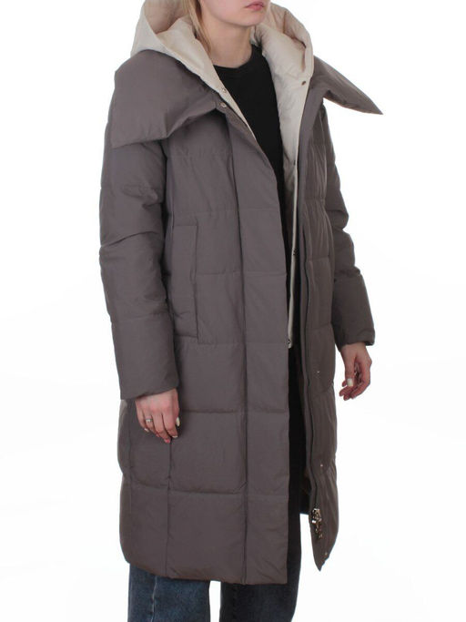 A610 GRAY Пальто зимнее женское со съемным жилетом (200 гр. био-пух)