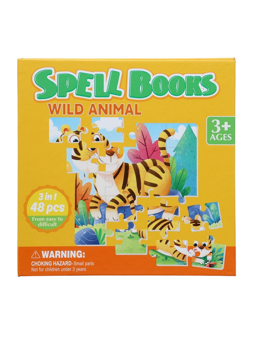 Книжка - деревяшка пазл «Животные», 48 деталей