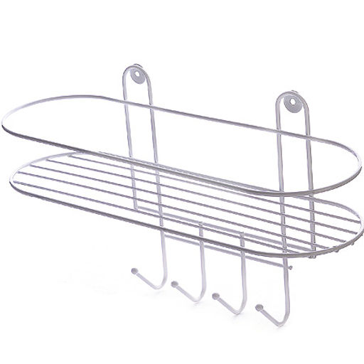 АЛТ12К Полка в ванную 4 крючка овальная (34,5*12,5*21см) (х8) - Mayer&boch фото 2