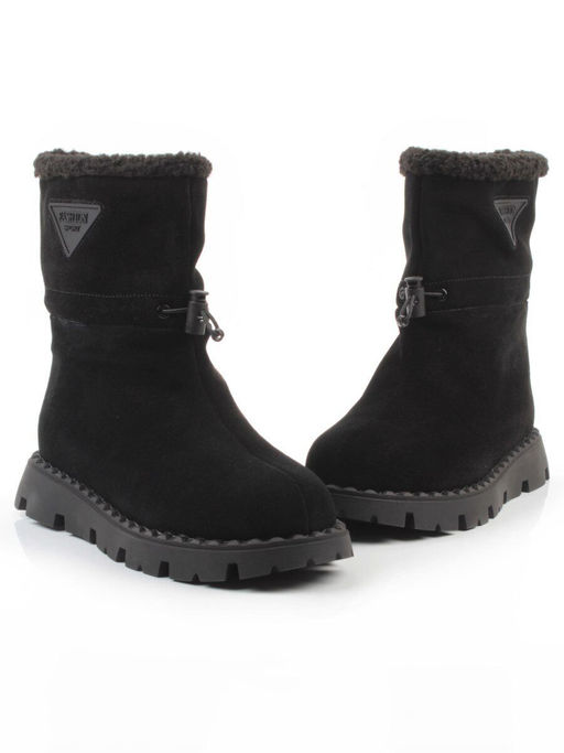 04-PAL273-1Z BLACK Ботинки зимние женские (натуральная замша, 100% шерсть)