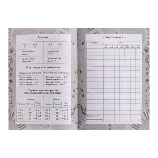 Дневник для музыкальной школы, Музыка. Абстракция , интегральная (гибкая) обложка, глянцевая ламинация, 48 листов - Calligrata фото 11