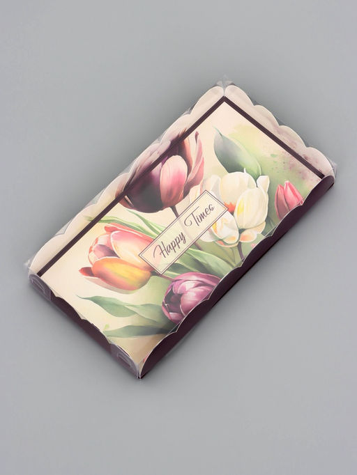 Цена за 5 шт. Коробка для печенья, «Тюльпаны», 10.5×20×3 см