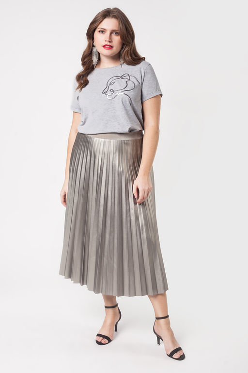 VILATTE / Футболка с цельнокроеным рукавом и вышивкой пайетками  фото 5