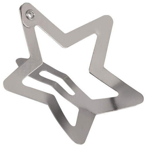 Заколки для волос НАБОР 10 шт., 3 см, клик-клак, звездочки, глянцевый, серебристый, MONTE VITA