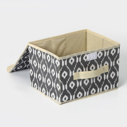 Короб для хранения с крышкой Доляна Ромбы, 262017 см, серый фото 4