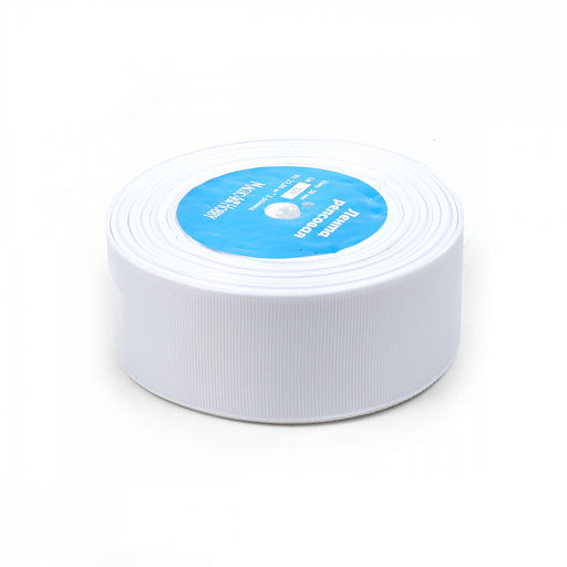 Лента репсовая 38мм цв. 029 белый Magic4Hobby 22,8м (1м) картон/пенопласт