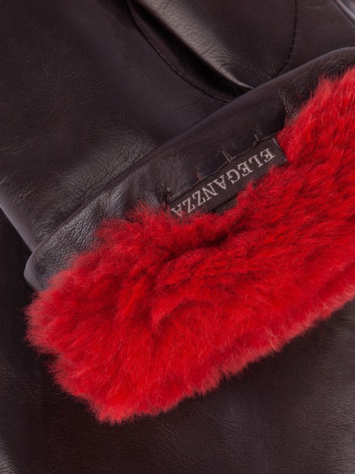 Рукавицы женские н/м крол IS129 d.brown - Eleganzza фото 3