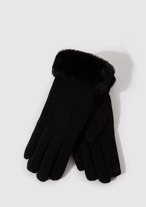 Suni Kurk Detayl? Siyah Eldiven