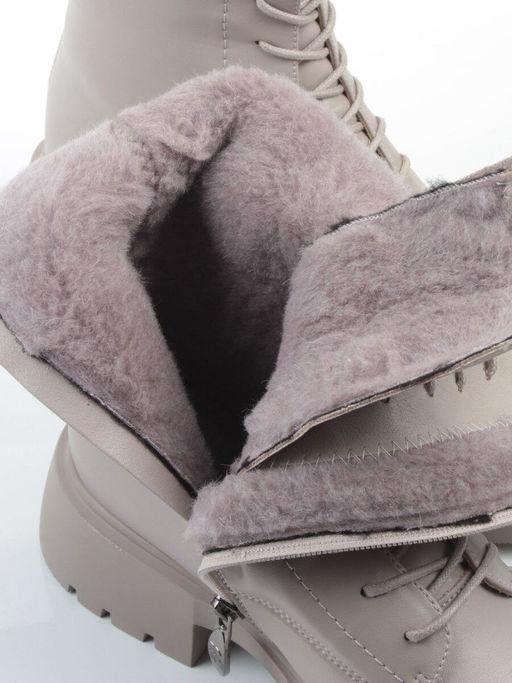 04-PAM366-3Z GRAY Ботинки зимние женские (натуральная кожа, 100% шерсть)